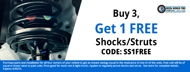 Buy 3, Get 1 FREE Shocks/Struts